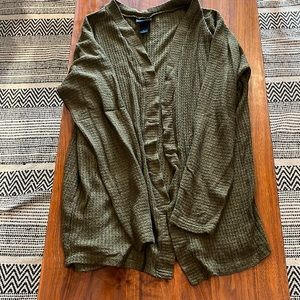 Army green cardigan